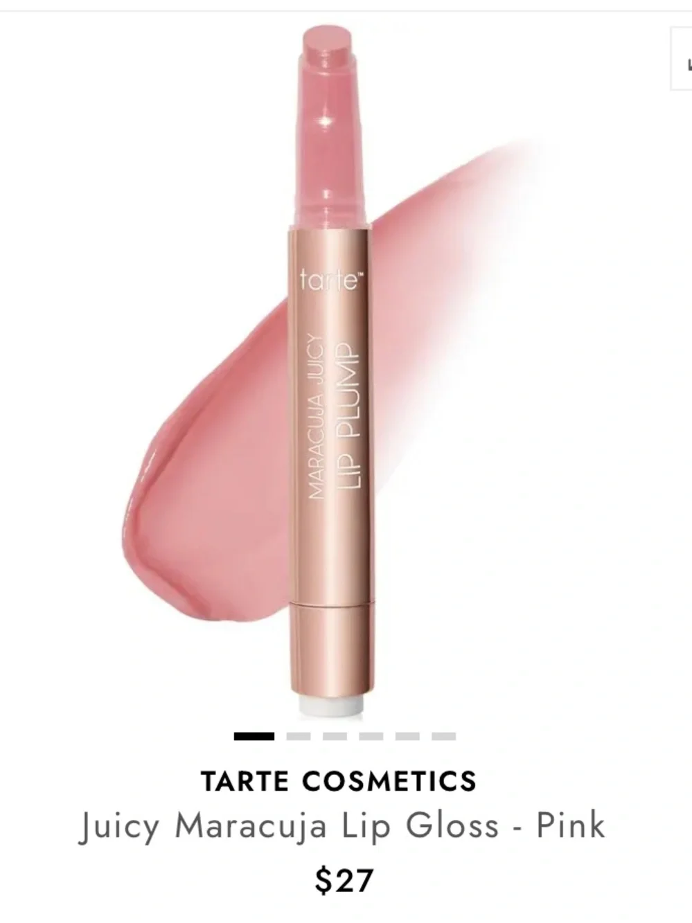 tarte Maracuja Juicy Lip Plump — glossy blushed pink
